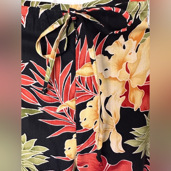 Tommy Bahama Silk Tie Waist Tropical Floral Print Pants - Picture 4 of 8